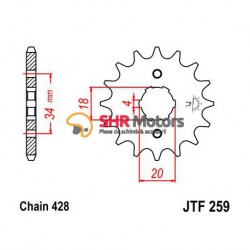 Pinion fata 428 JTF259 - 15 dinti JT Sprockets