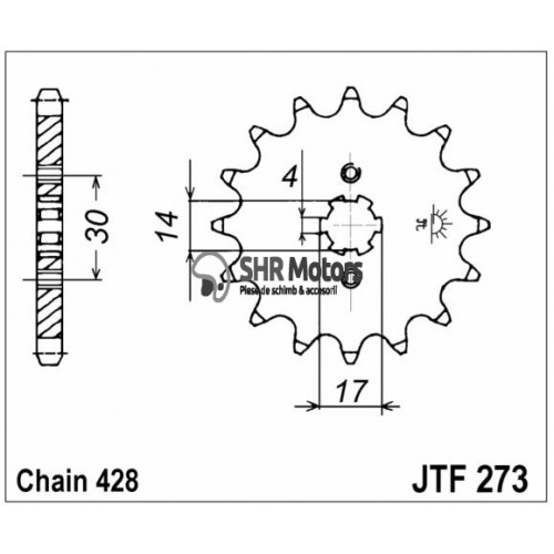 Pinion fata 428 JTF273 - 14 dinti JT Sprockets Pinion fata 428 JTF273 - 14 dinti JT Sprockets