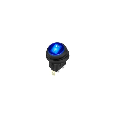 Buton on/off universal rotund cu lumina albastru Buton on/off universal rotund cu lumina albastru