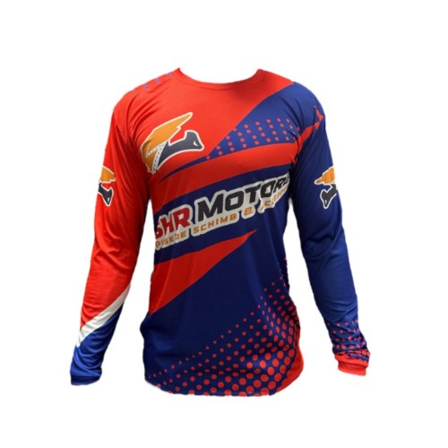 Bluza Motocross/Enduro SHR Motors rosu cu albastru personalizabil