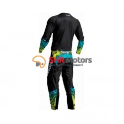 Costum Motocross/Enduro Thor Sector Atlas negru/galben fluorecsent