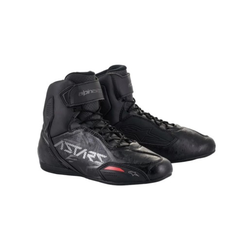 Ghete moto AlpineStars Faster3 negru/rosu