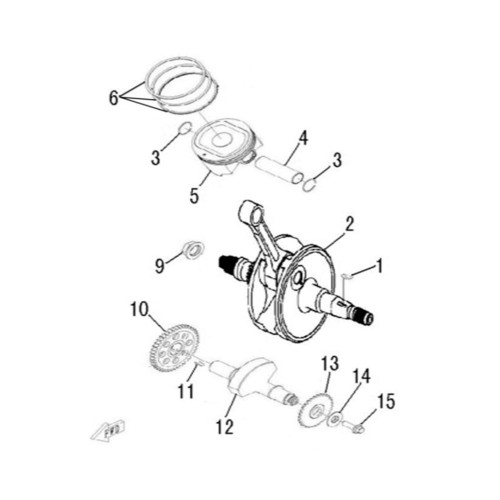 Piston assembly and Linhai 500 segments Piston assembly and Linhai 500 segments