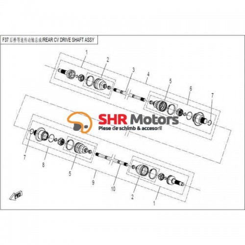 Ansamblu planetara spate CF Moto 500