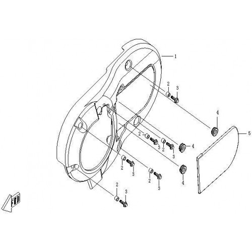 Lid cover left plastic CF Moto 500 old model Lid cover left plastic CF Moto 500 old model