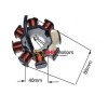 Magnetou scuter cu 8 bobine (1 infasurata) cu fire model 2